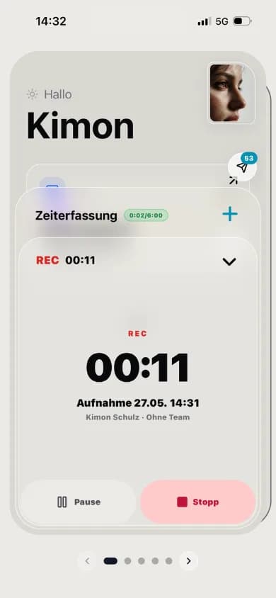 Transkription in der kaya Mitarbeiter-App