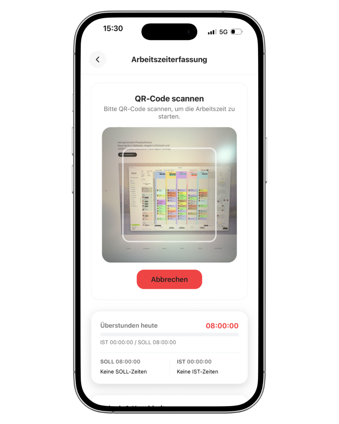 QR-Scan für Zeiterfassung