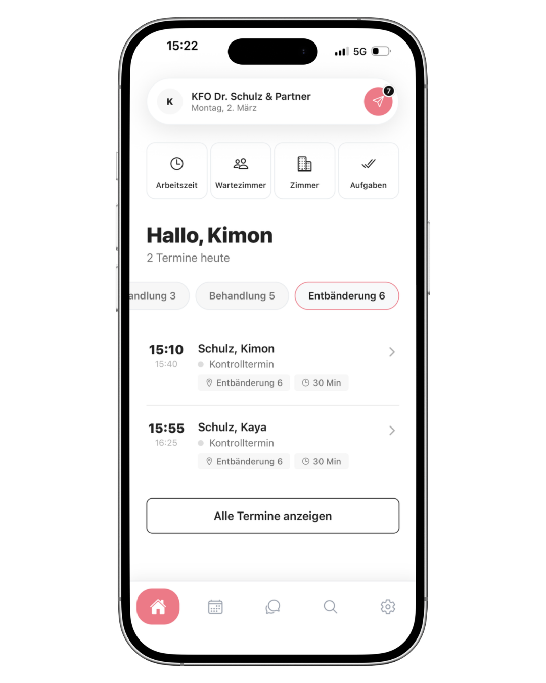 kaya Mitarbeiter-App Startbildschirm