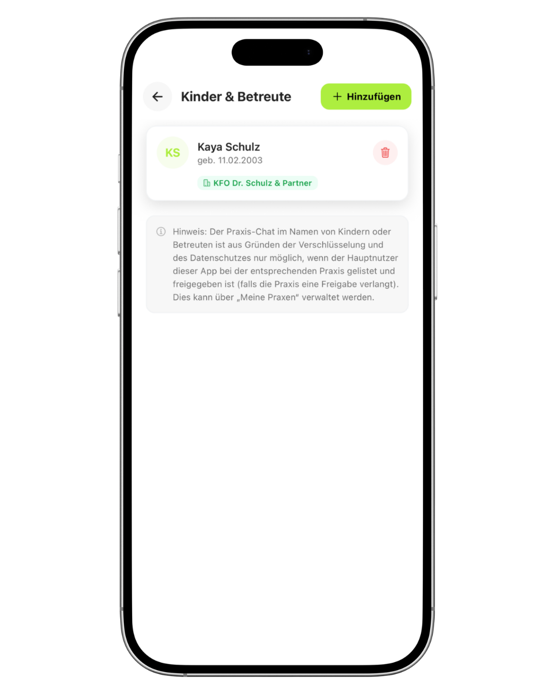 Mehrere Profile für die Familie