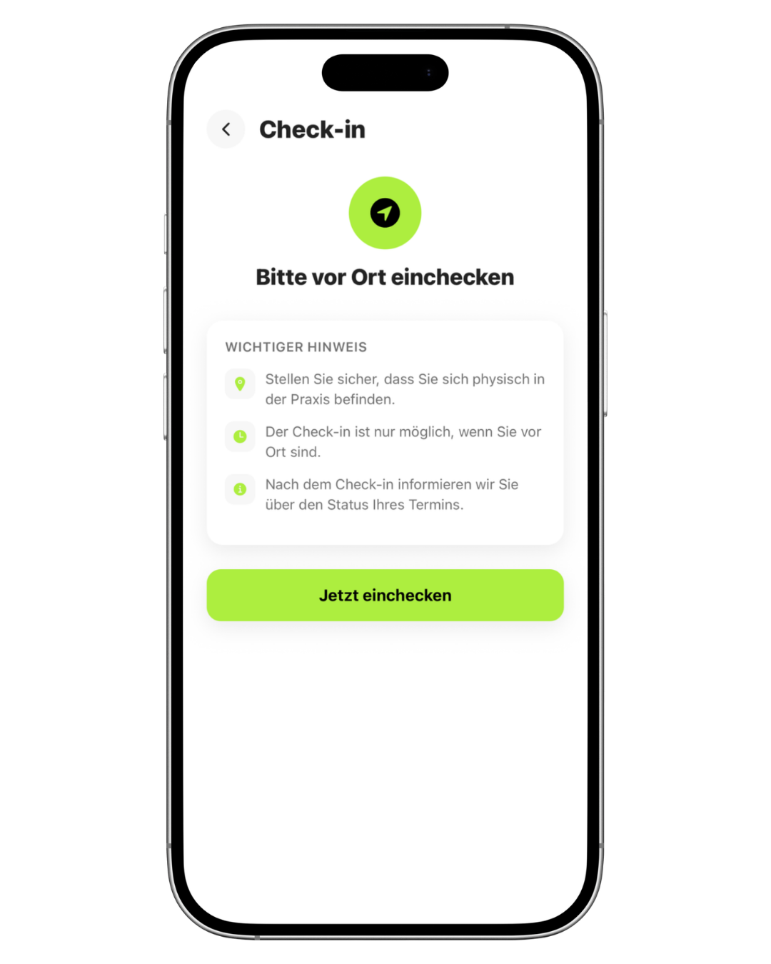 Self Check-in und Push-Aufruf